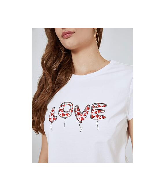 T-shirt Love με καρδιές SM7958.4981+2