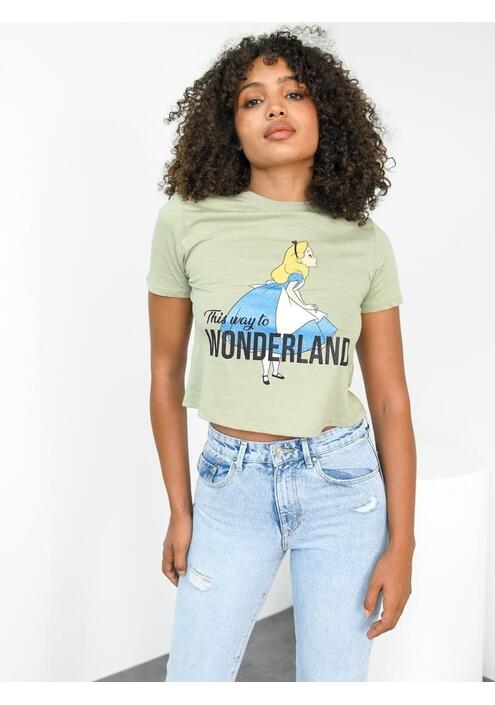 ONLY T-shirt Με Στάμπα 'Wonderland' Φυστικί - Modern Girl