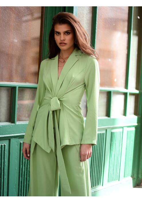 Glamorous Blazer Με Ζώνη Πράσινο - Rustic Romance