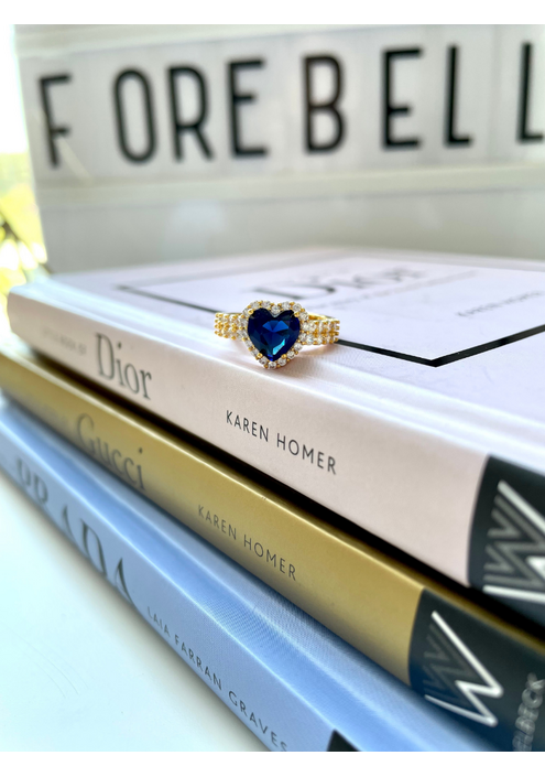 Δαχτυλίδι Με Πέτρα Καρδιά Μπλε - Shine Time
