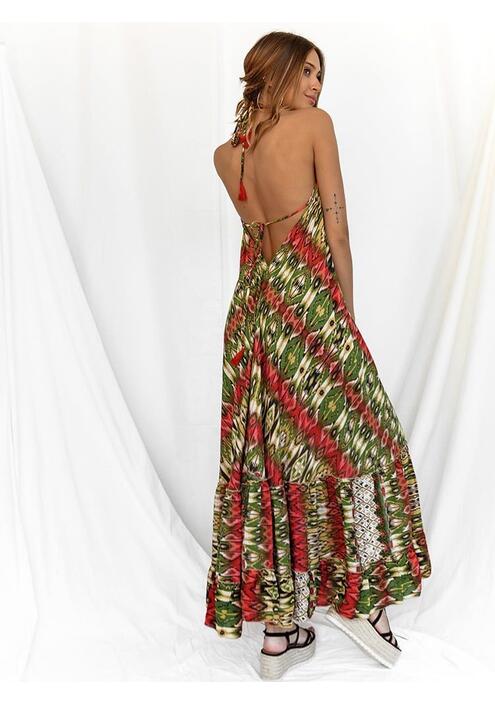Φόρεμα Maxi Εξώπλατο Πολύχρωμο - Tribeca