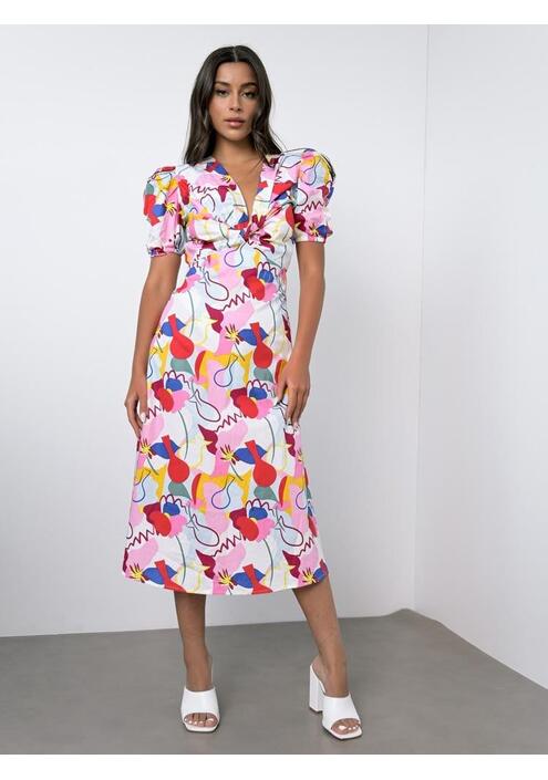 Glamorous Φόρεμα Midi Με Ανοιχτή Πλάτη Πολύχρωμο - Matiko