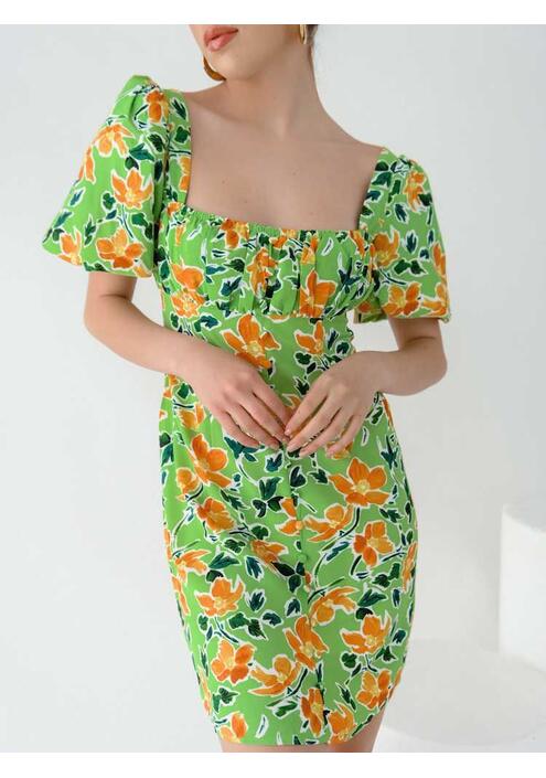 Glamorous Φόρεμα Floral Πράσινο - Quiesha