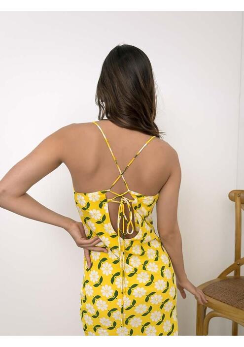 Glamorous Φόρεμα Maxi Floral Κίτρινο - Honey Bell