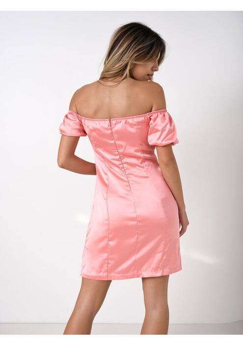 Glamorous Φόρεμα Με Balloon Μανίκια Ροζ - Saturday Night