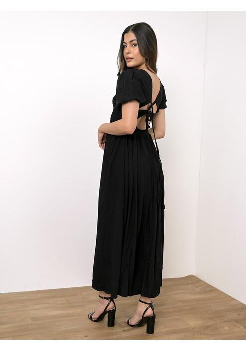 Glamorous Φόρεμα Με Σφηκοφωλιά Μαύρο - Totally Comfortable