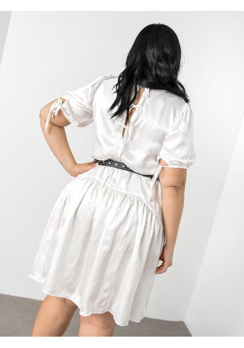 Glamorous Φόρεμα Με Βολάν Λευκό - Dance Away