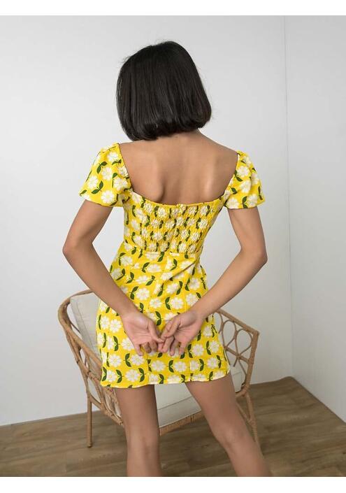 Glamorous Φόρεμα Mini Floral Κίτρινο - Ray Of Light