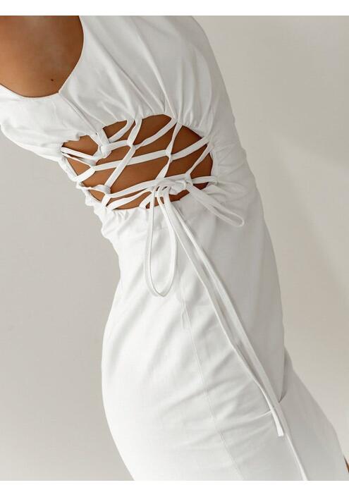 Glamorous Φόρεμα Mini Με Άνοιγμα Λευκό - Covered In Love