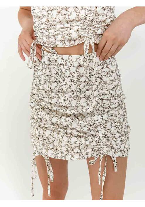 Glamorous Φούστα Mini Λευκή Με Λαχούρια - No More Lies