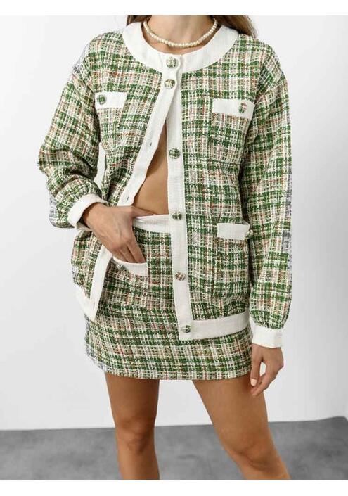 Glamorous Φούστα Mini Tweed Πράσινη - Style Session