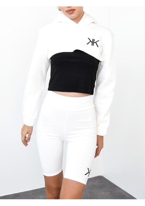 Kendall + Kylie Κολάν Biker Με Λογότυπο Λευκό - Valetta