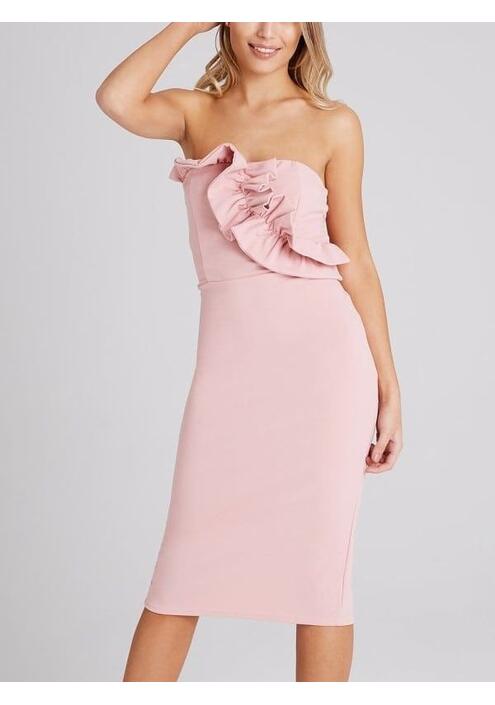 Little Mistress Φόρεμα Στράπλες Ροζ - Pinkable