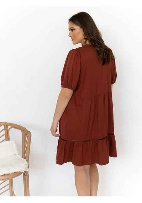 Vero Moda Φόρεμα Με Βολάν Κεραμιδί - Calytrix