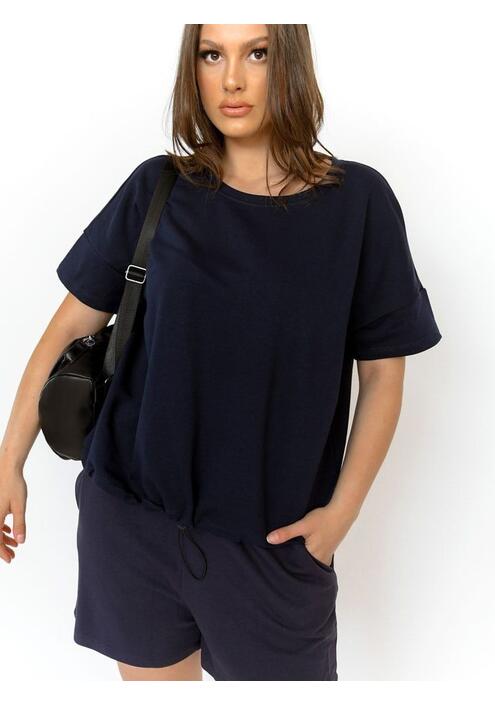 ONLY T-Shirt Φούτερ Κοντομάνικο Μπλε Σκούρο - Gimoaldo