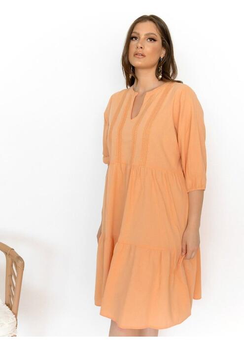 Vero Moda Φόρεμα Με Βολάν Πορτοκαλί - Guerdy
