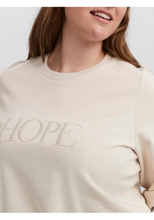 Vero Moda Φούτερ Μπλούζα Με Στρογγυλή Λαιμόκοψη Κρεμ - Hope