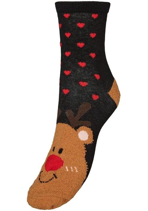 Vero Moda Κάλτσες Λεπτές Με Χριστουγεννιάτικο Μοτίβο Μαύρη - Barbon