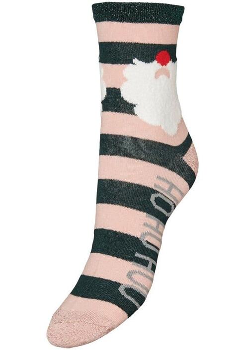 Vero Moda Κάλτσες Λεπτές Με Χριστουγεννιάτικο Μοτίβο Ροζ Ριγέ - Marta