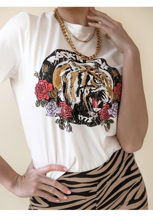 Vero Moda T-shirt Με Στάμπα Λευκό – Roarin’