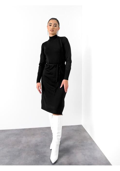 Vero Moda Φόρεμα Midi Με Ζώνη Μαύρο - Perfect Pick