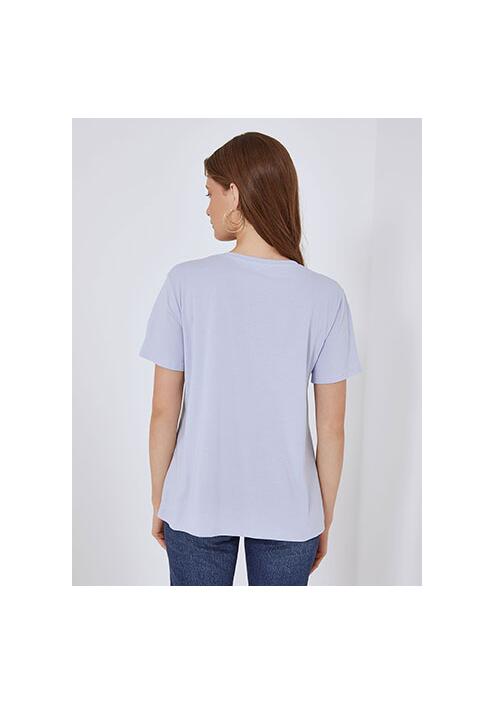 T-shirt με strass ουράνιο τόξο SM7616.4532+2