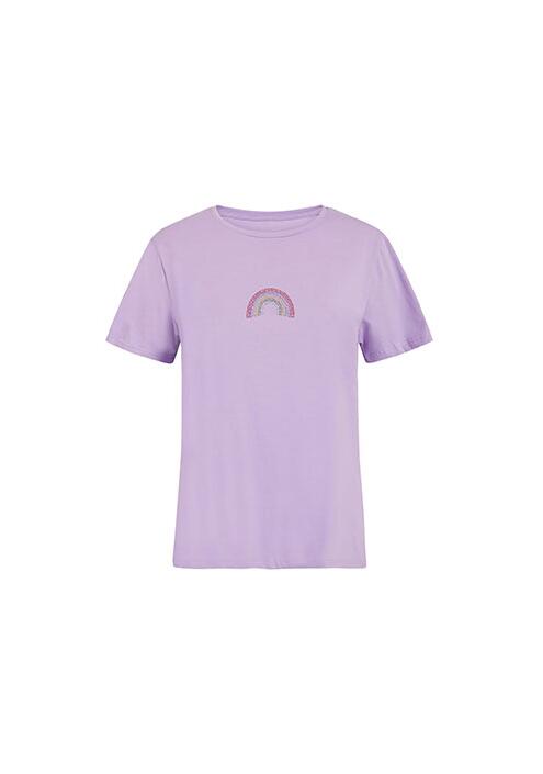 T-shirt με strass ουράνιο τόξο SM7616.4532+3