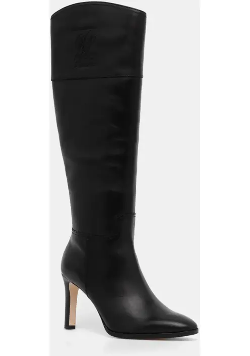 Δερμάτινες μπότες Lauren Ralph Lauren Page γυναικείες, χρώμα: μαύρο, 802915403001 F3802915403001