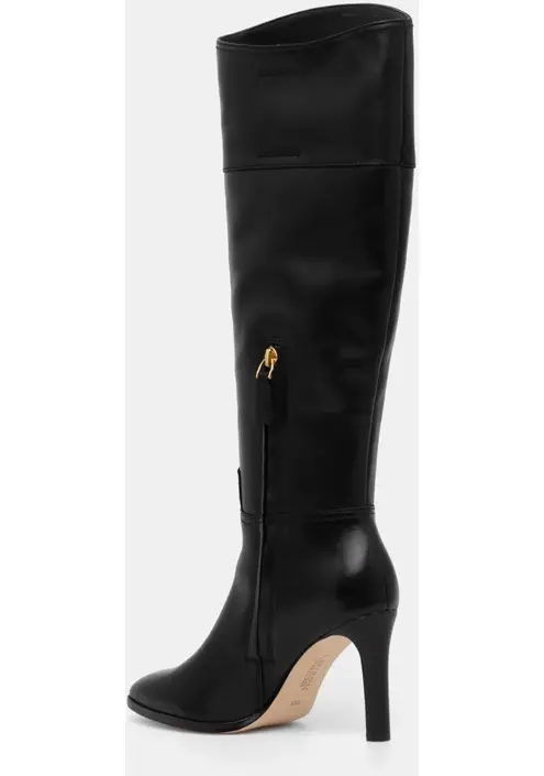 Δερμάτινες μπότες Lauren Ralph Lauren Page γυναικείες, χρώμα: μαύρο, 802915403001 F3802915403001