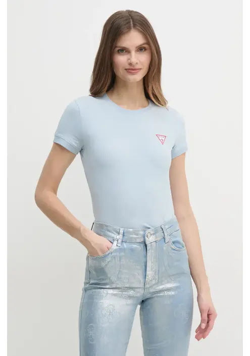 Μπλουζάκι Guess χρώμα: μπλε