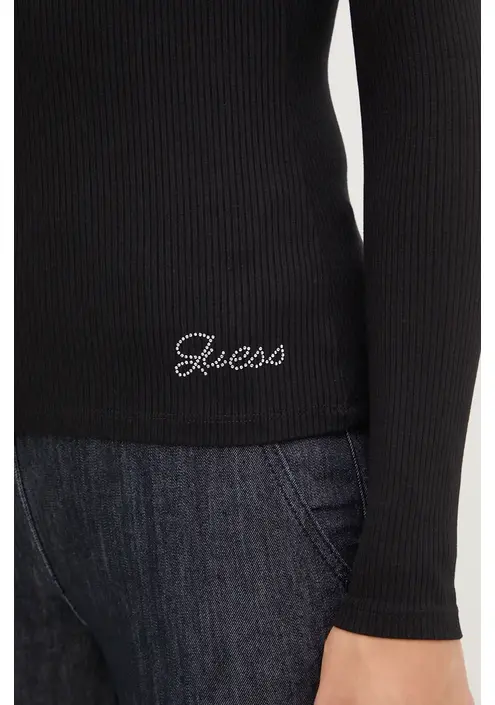 Longsleeve Guess KYLA χρώμα: μαύρο, W4BP51 KBCO2