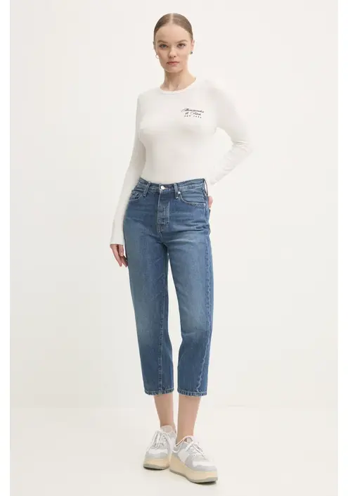 Μακρυμάνικο Abercrombie & Fitch χρώμα: μπεζ, KI157-4309