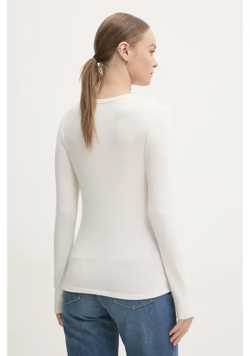 Μακρυμάνικο Abercrombie & Fitch χρώμα: μπεζ, KI157-4309