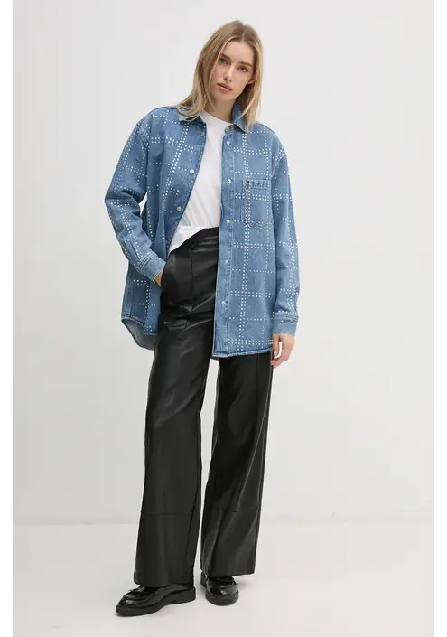 Πουκάμισο Pepe Jeans OVERSHIRT GLITTER PL304958