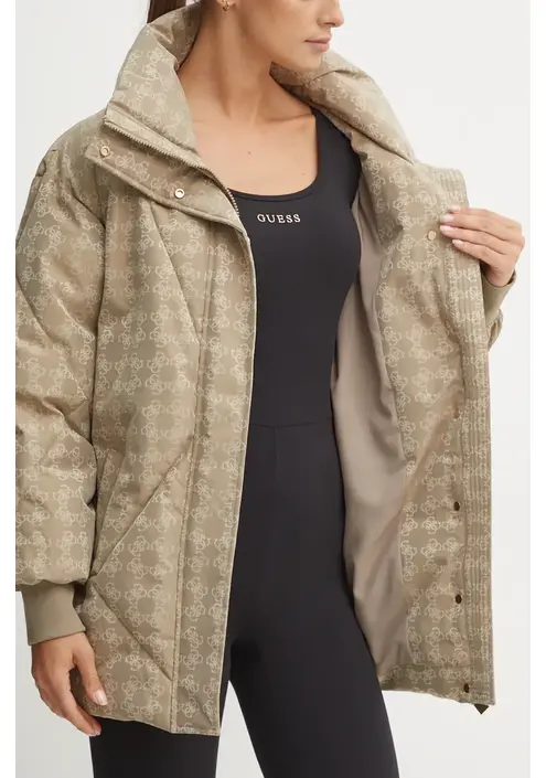 Μπουφάν Guess χρώμα: μπεζ, V4BL01 WGLW2