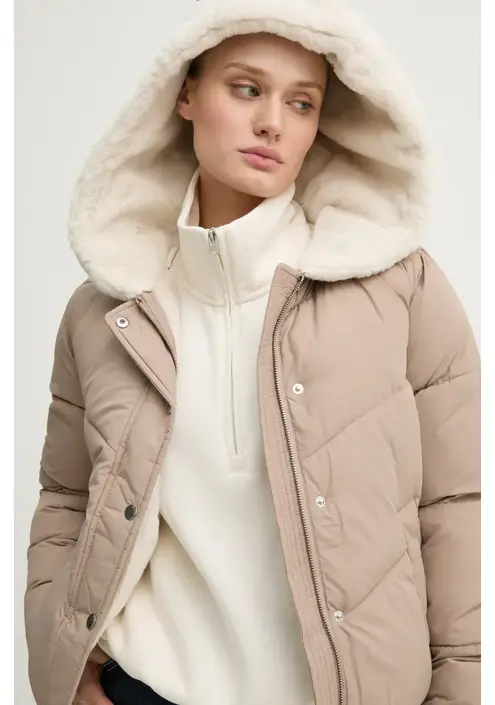 Μπουφάν Hollister Co. χρώμα: μπεζ, KI344-4604