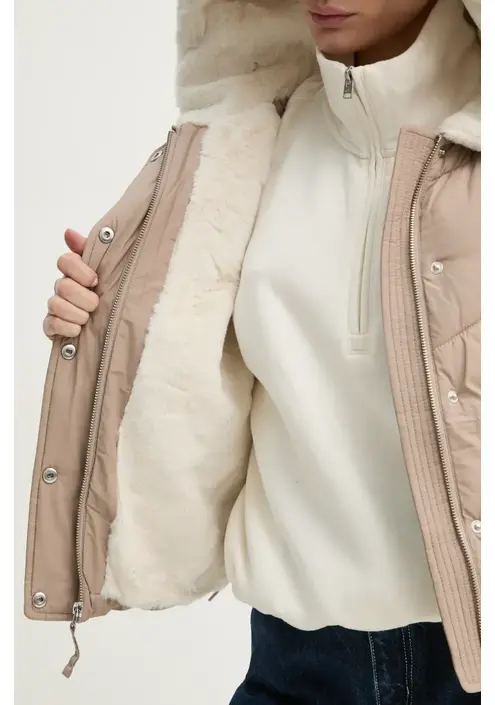 Μπουφάν Hollister Co. χρώμα: μπεζ, KI344-4604