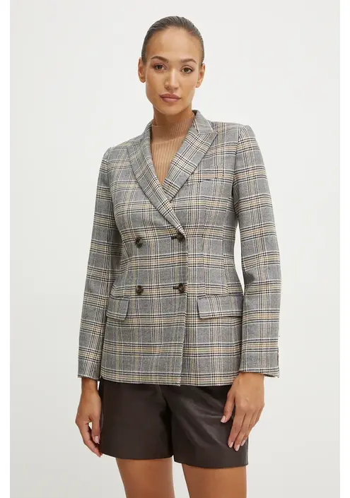 Μάλλινο σακάκι Weekend Max Mara χρώμα: μαύρο, 2425046052600