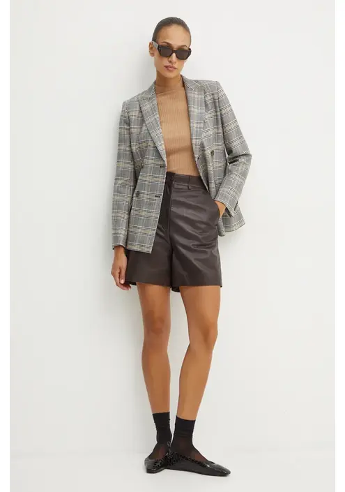 Μάλλινο σακάκι Weekend Max Mara χρώμα: μαύρο, 2425046052600