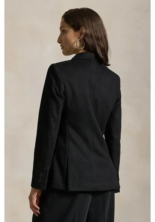 Μπλέιζερ με μίγμα μαλλιού Polo Ralph Lauren χρώμα: μαύρο, 211947956