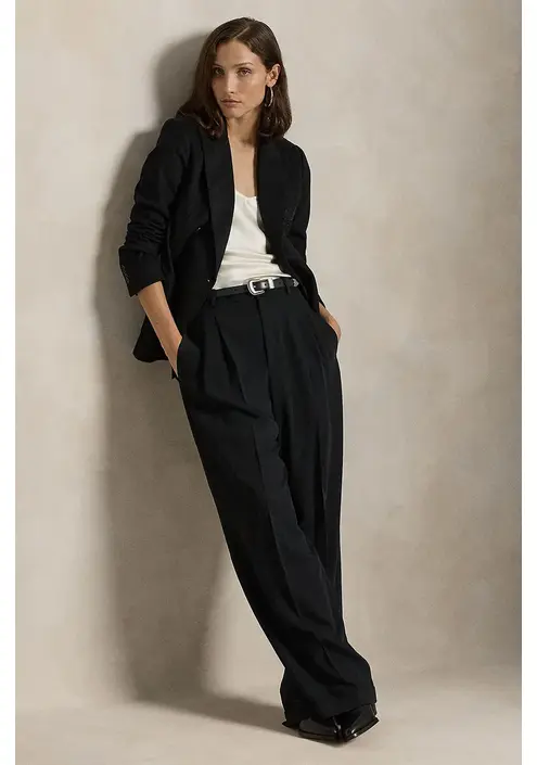Μπλέιζερ με μίγμα μαλλιού Polo Ralph Lauren χρώμα: μαύρο, 211947956