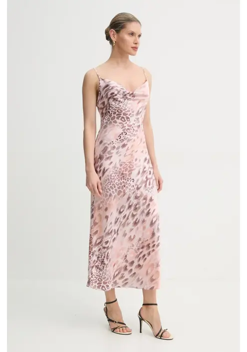 Φόρεμα Guess χρώμα: ροζ