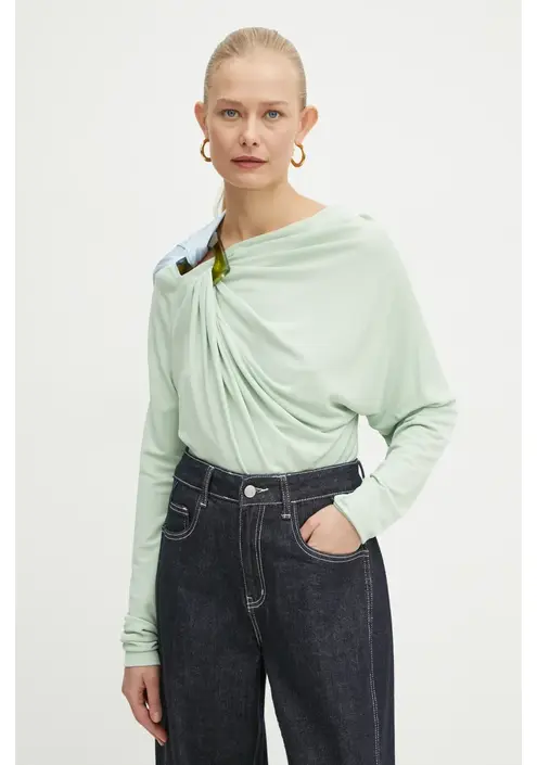 Μπλουζάκι Victoria Beckham χρώμα: πράσινο, 1125WTP006017A