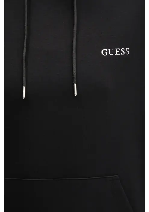 Μπλούζα Guess GELSEY χρώμα: μαύρο, με κουκούλα, V5RQ18 KCOB2