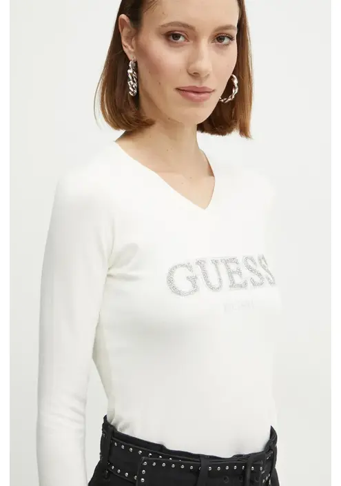 Πουλόβερ Guess HOLLY χρώμα: μπεζ, W5RR38 Z2NQ2