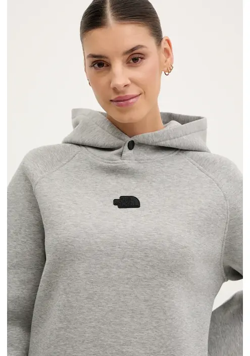 Μπλούζα The North Face Relaxed χρώμα: γκρι, με κουκούλα, NF0A89C0EC41