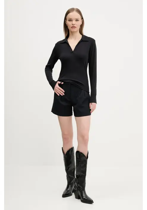 Μακρυμάνικο Abercrombie & Fitch χρώμα: μαύρο, KI139-5208