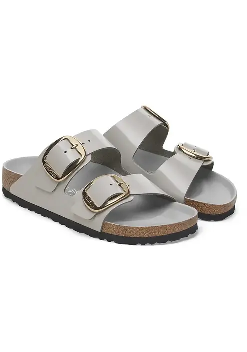 Δερμάτινες παντόφλες Birkenstock Arizona Big Buckle γυναικείες, χρώμα: γκρι, 1029346