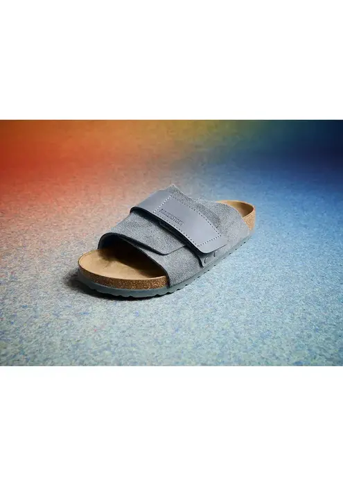 Δερμάτινες παντόφλες Birkenstock Kyoto γυναικείες, χρώμα: γκρι, 1029157
