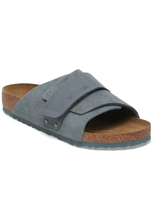 Δερμάτινες παντόφλες Birkenstock Kyoto γυναικείες, χρώμα: γκρι, 1029157